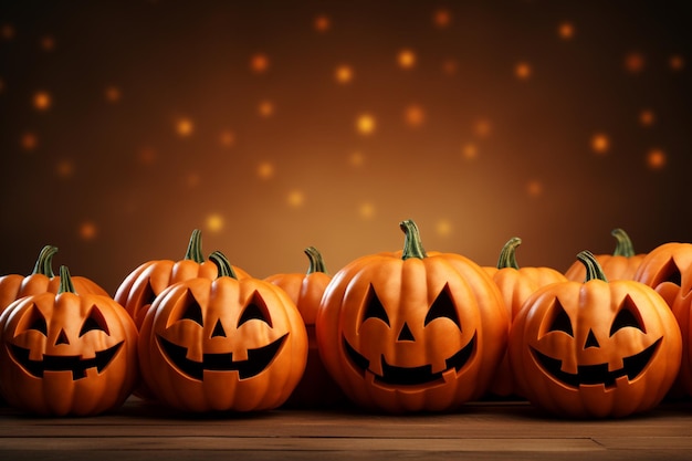 Realistic Halloween Pumpkin Background Embrace the Spooky Season Created with Generative AI