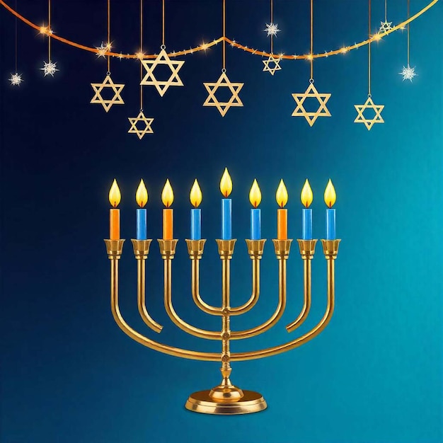 Realistic hanukkah background flat design hanukkah Celebrate the Festival of Lights Hanukkah Traditi