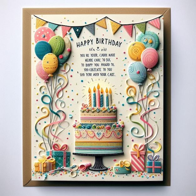 Photo realistic happy birthday in black and golden free vector