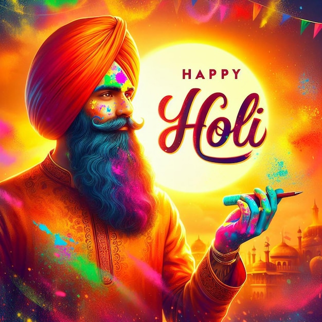 realistic happy holi day background