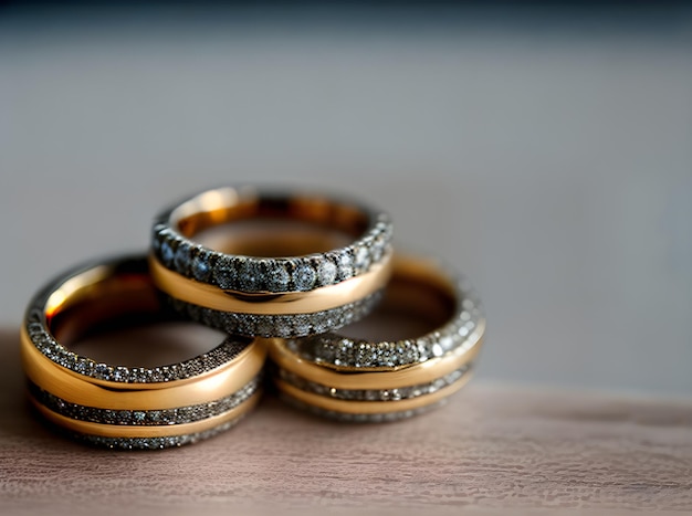 Realistic highdetail wedding rings Professional HDR UHD and K resolution ensure excellent quality and exceptional craftsmanship Generative AI Generated