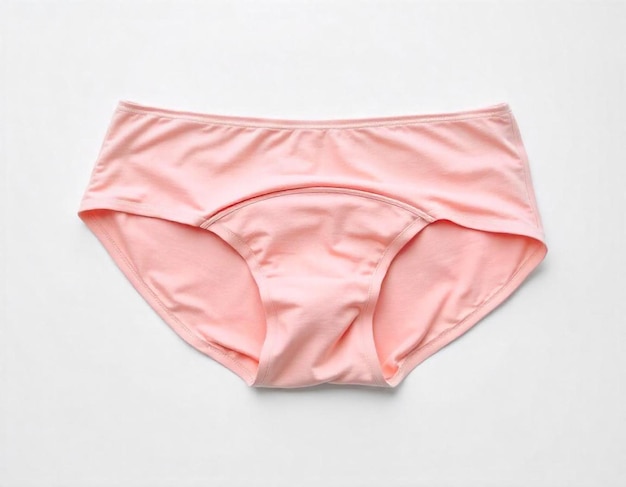 A realistic highquality image of a menstrual pantie laid flat on a plain white background