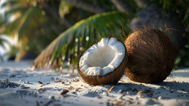 realistic highresolution photo of coconut with detailed background