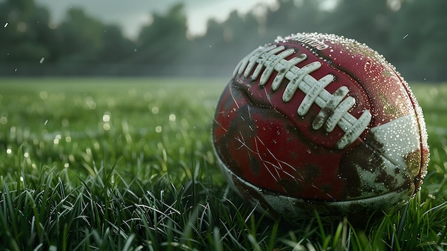 realistic highresolution photo of football with detailed background