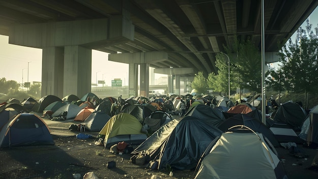 Photo realistic highresolution photo of tents with detailed background