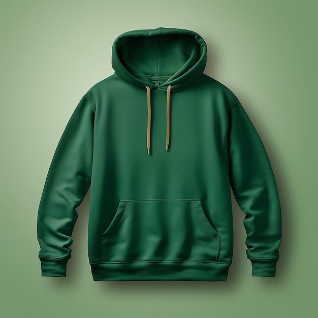 Realistic hoodies and hooded sweatshirts mockup set in green color isolated