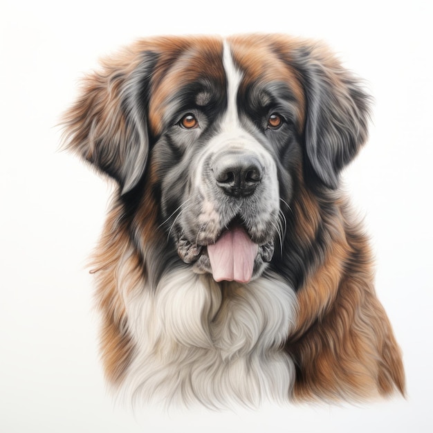 Realistic Hyperdetailed Portrait Of A Saint Bernard Dog