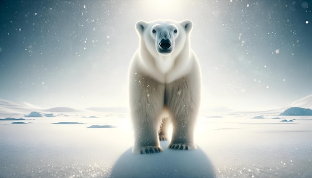 Realistic illustartion polar bear