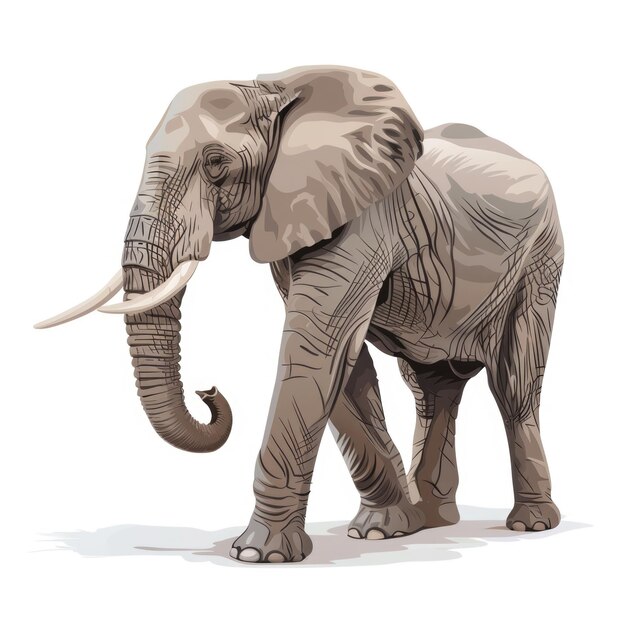 Photo a realistic illustration of an elephant with large tusks