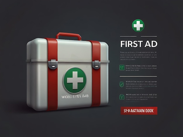 Realistic illustration of First Aid Day ai generative