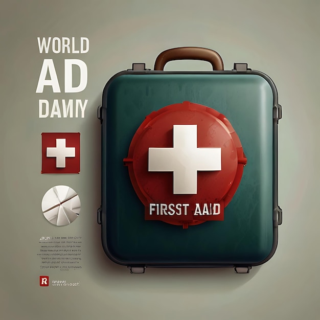 Realistic illustration of First Aid Day ai generative