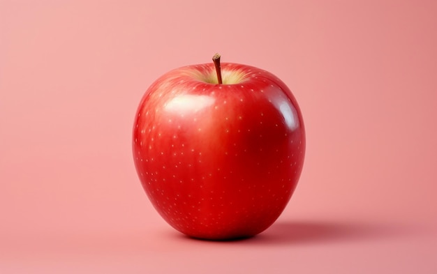 A realistic illustration of a single apple with a minimalist design on a light background Generative Ai