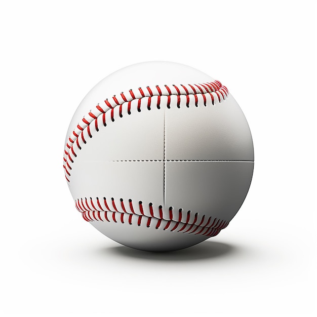 Realistic Image of Baseball in Plain Background