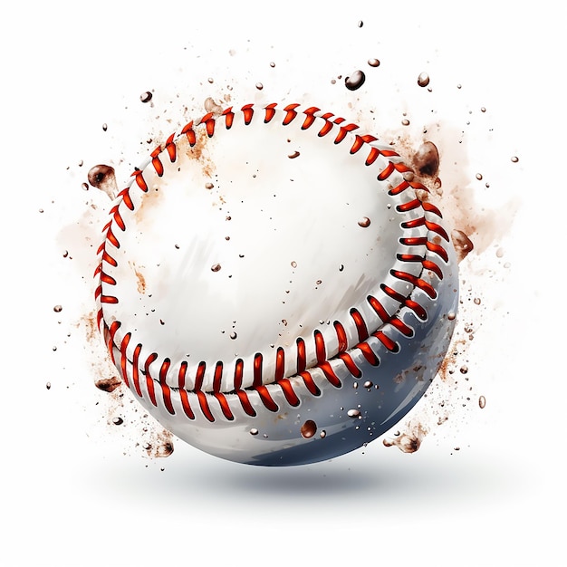 Realistic Image of Baseball in Plain Background