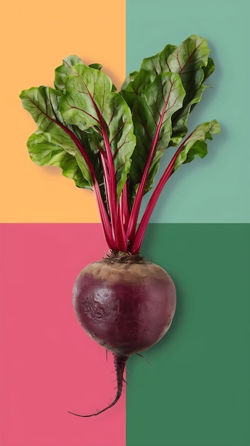 Photo realistic image of beetroot on colourful background