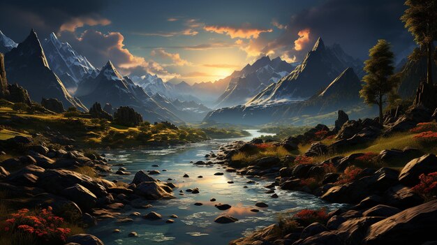 Realistic Image Of Fantasy Landscapes A Background