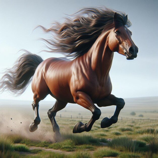 a realistic image of a galloping horse