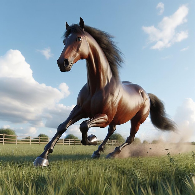 a realistic image of a galloping horse