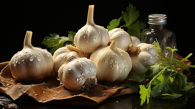 Realistic image of a garlic