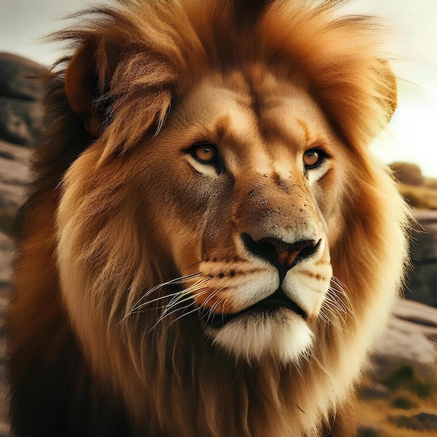 realistic image of king of the jungle