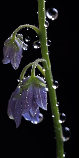 Realistic image of Solanum on a dark background High quality photo Generative AI