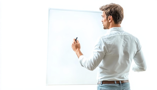 Realistic Image of Teacher Explaining on Whiteboard in 8K