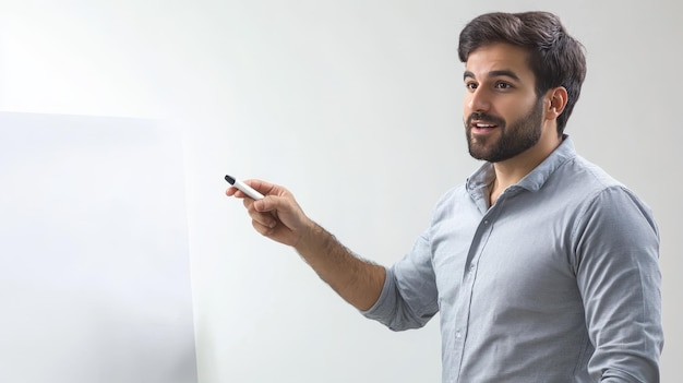 Realistic Image of Teacher Explaining on Whiteboard in 8K