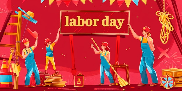 Realistic Labor Day Banner Pack