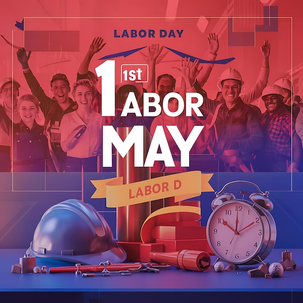 Realistic labour day illustration