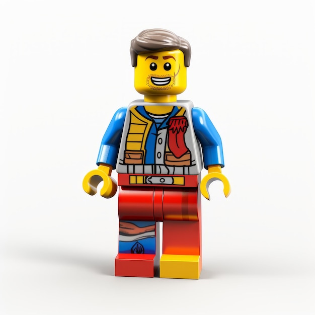 Photo realistic lego character with old fashion top handpainted details