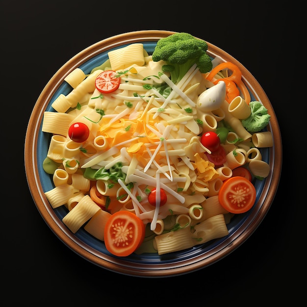 Realistic Looking Dish Pasta with Vegetables