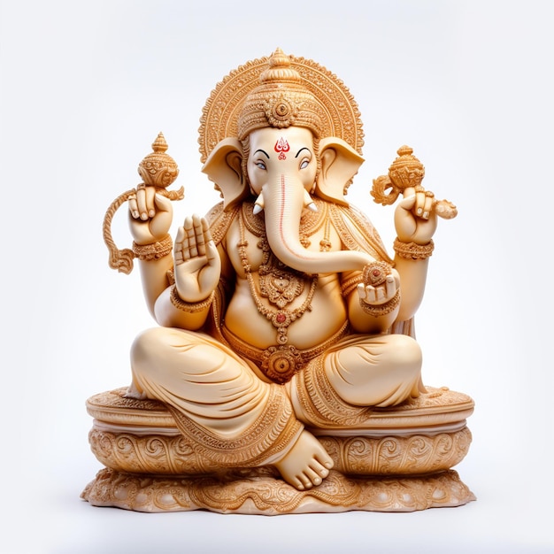 realistic Lord ganesha isolated with white background