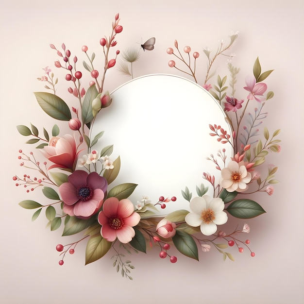 Photo realistic lovely spring floral frame background