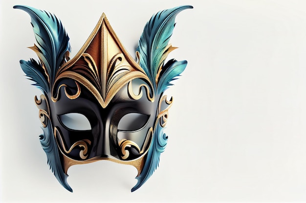 Realistic luxury carnival mask on white background