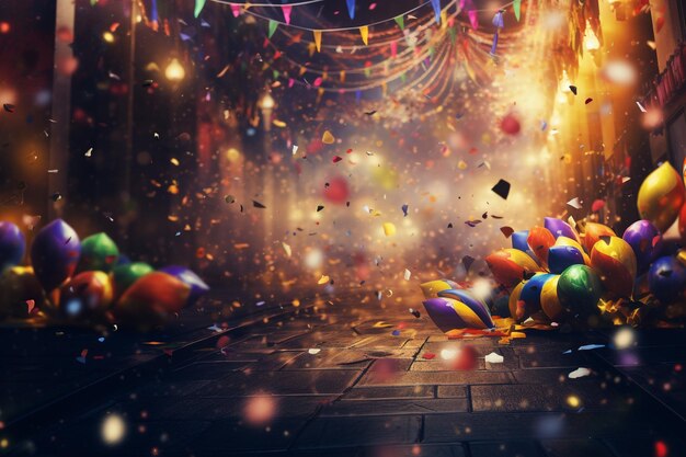 Realistic mardi gras carnival background