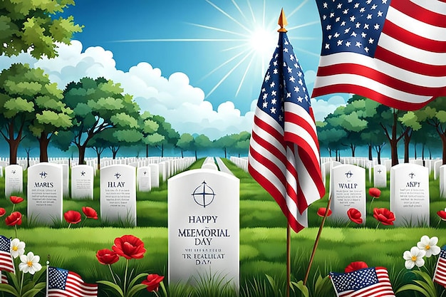 realistic memorial day illustration