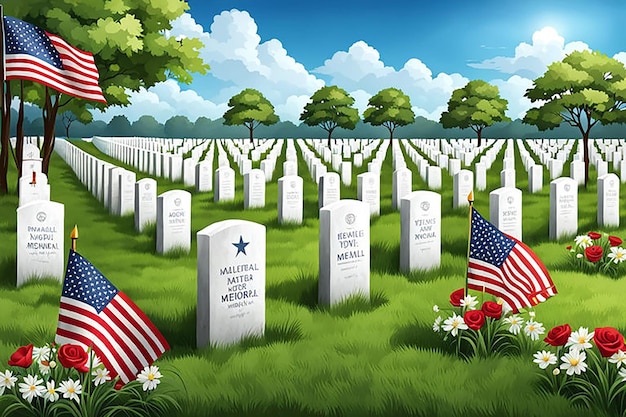 realistic memorial day illustration