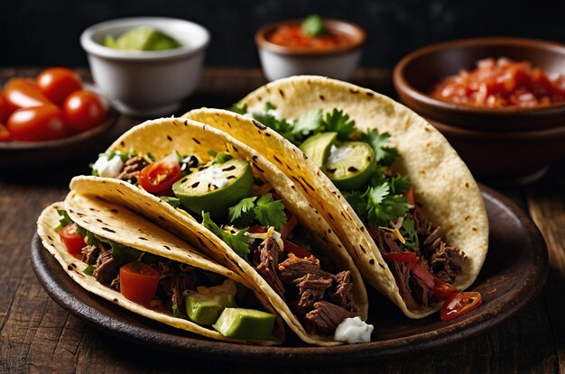 Realistic Mexican Tacos with Beef