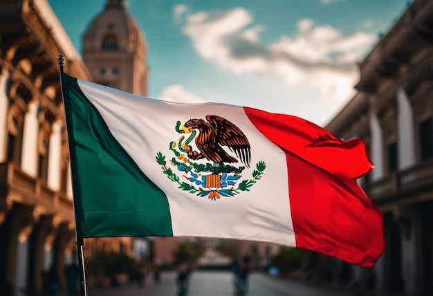 Realistic Mexico flag background texture