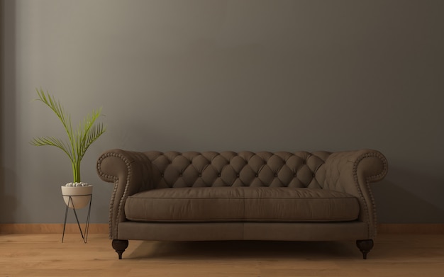 Realistic Mockup of living room Inerior