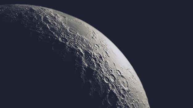 Realistic Moon in the outer space Isolated on Black