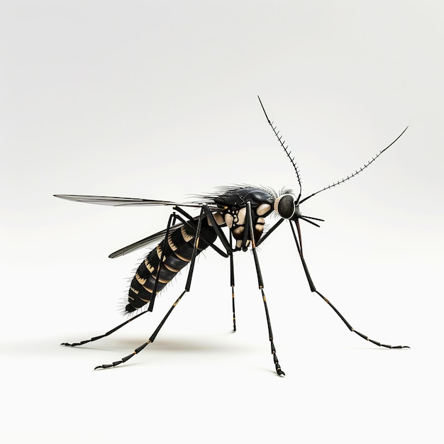 Realistic Mosquito cartoon Illustration 3D Insect cartoon Character