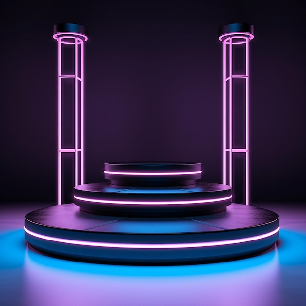 Realistic moving neon lights background