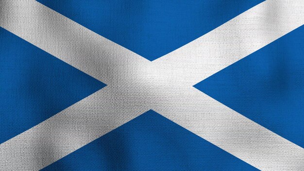 Photo realistic national flag the flag of scotland