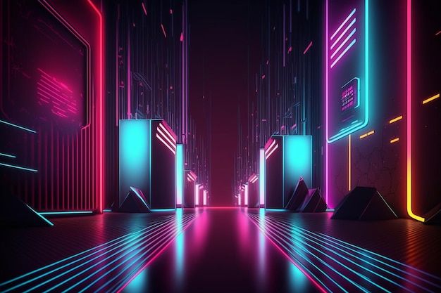 Realistic neon lights background