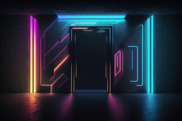 Realistic neon lights background