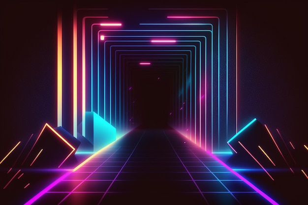 Realistic neon lights background