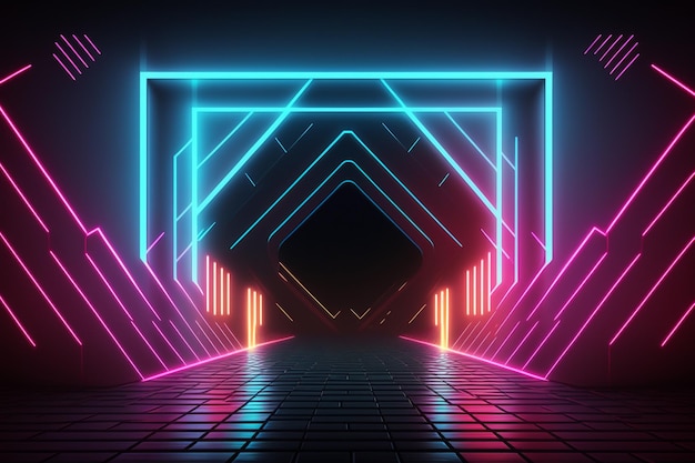 Realistic neon lights background