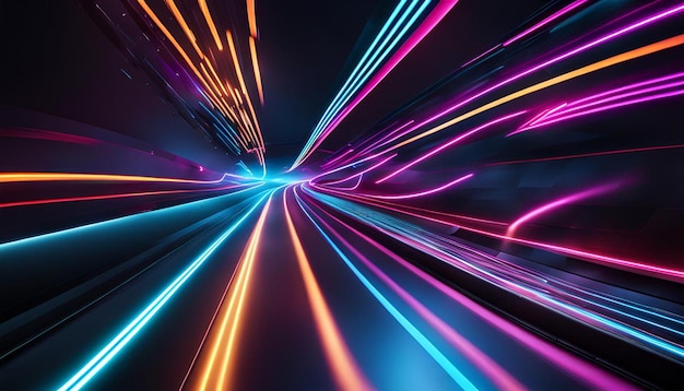 Realistic neon speed motion background