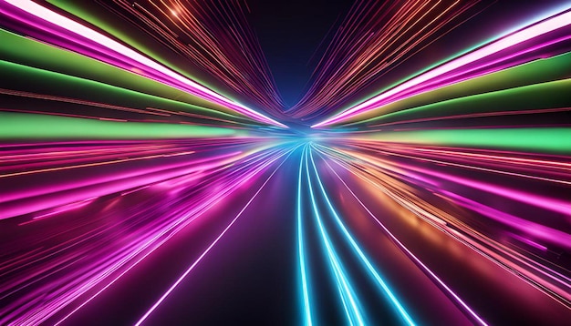 Realistic neon speed motion background